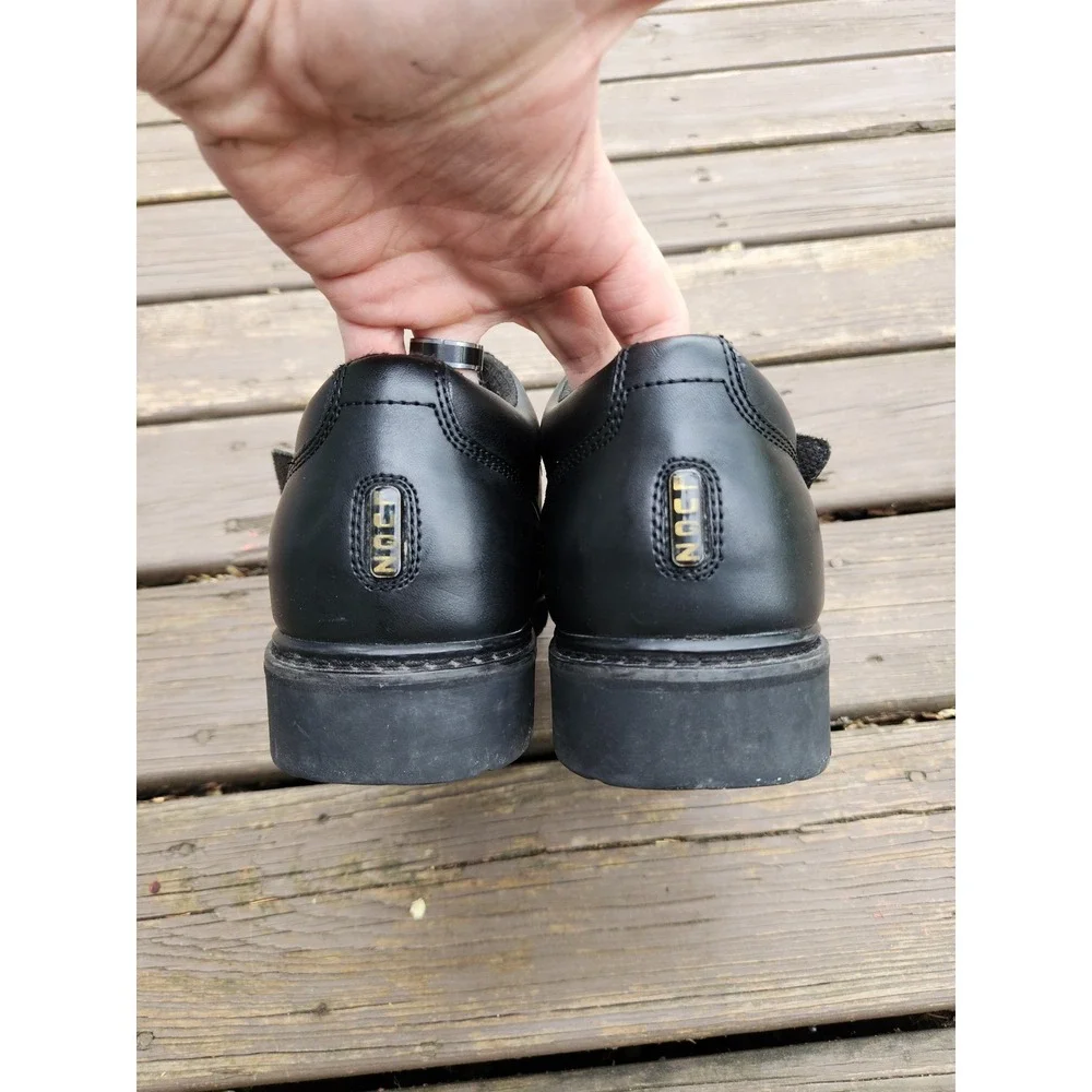 90s Lugz Loafers Black Leather Buckle Monk Strap Michael Chunky Lug Sole Mens 11